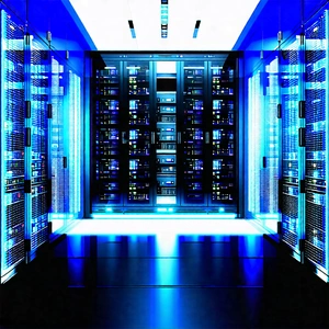 Tech Infographic Style: Futuristic Server Room With Image, There