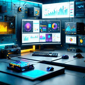 (futuristic:1.22) digital workspace