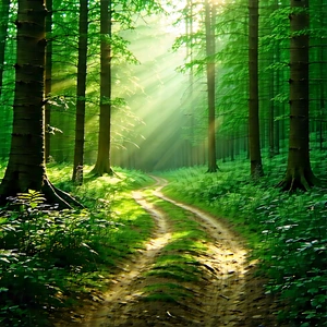 Nature Professional Photography: Path Through Dense Forest With Serene Forest