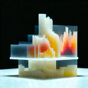 3d Printer With Data Streams With Three-dimensional Model