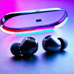 Wireless Earbuds With Digital Artwork With Pair Black
