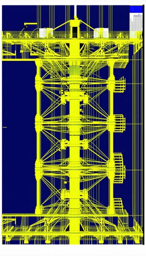 A Large, Yellow, And Blue Structure Is Shown In The Image