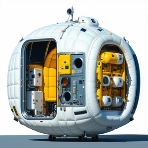 A Large White Sphere With A Yellow Interior