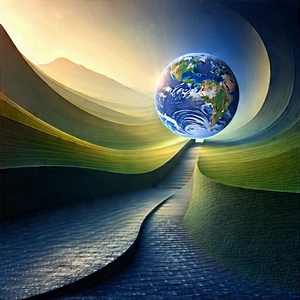 Abstract Landscape Photography: Gravitational Pull Captured In Abstract Form With Large, Blue,
