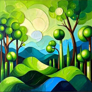 Abstract Acrylic Painting: Abstract interpretation of growth patterns