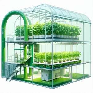 A Large, Multi-level Greenhouse Filled With Various Plants