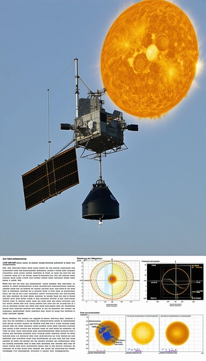 A Large Satellite Being Lifted Into The Sky By A Crane