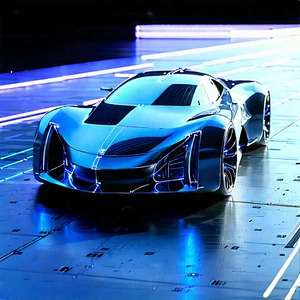 Automotive Technology In Field Deployment With Blue Futuristic