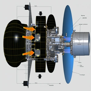 A Blue And White Jet Engine Is Shown In A Diagram