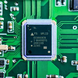 Tech Long Exposure Photography: Close-up of microprocessor