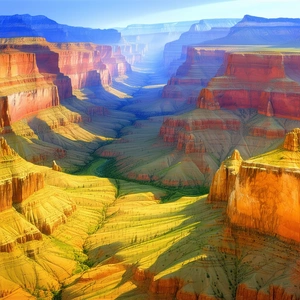 Nature Pastel Drawing: Aerial view of canyon system