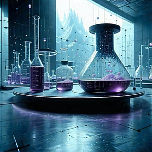 Futuristic Research Laboratory With Image, There