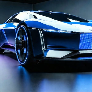 Innovative Electric Vehicle Design With Blue Sports