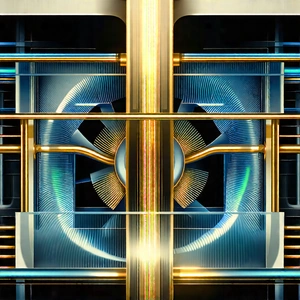 Close-up Of Cooling System With Large, Shiny,