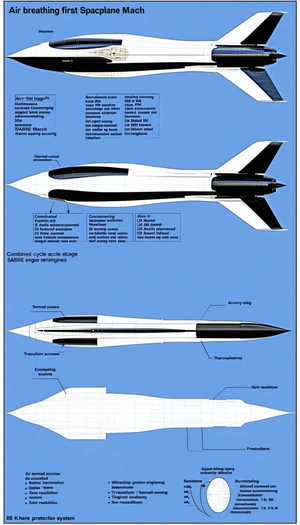A Diagram Is Displayed On A Blue Background, Showing The Different Stages Of A Jet Engine