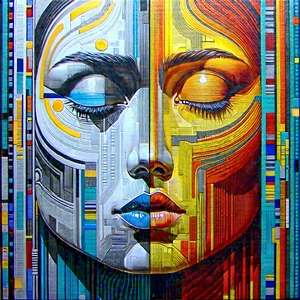 Abstract Acrylic Painting: Duality represented through repeating patterns