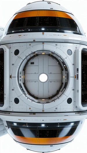 A Large, White, Circular Spacecraft With A Hollow Center