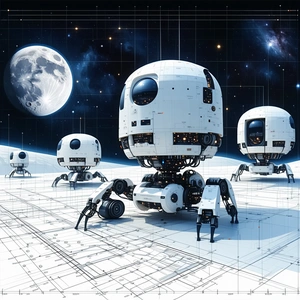 image, there four white robots