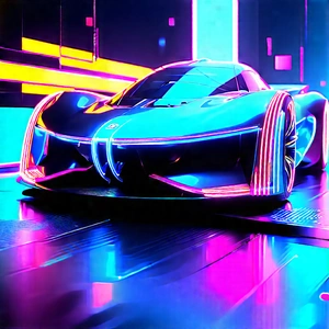 Innovative Electric Vehicle Design With Blue Purple