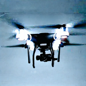 Drone With Streaming Content With Black White