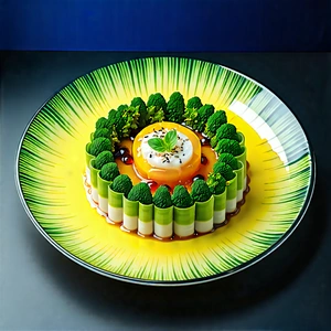 Lifestyle Landscape Photography: Plant-based Dish Prepared With Organic Components With Plate Food