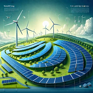 Tech Infographic Style: Innovative Renewable Energy Design With Large, Detailed