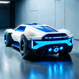 Innovative Electric Vehicle Design With Blue White