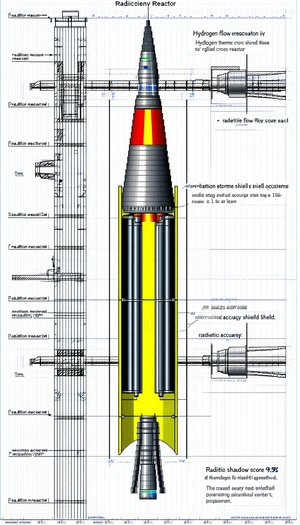 A Yellow Rocket Is Shown In A Blueprint Drawing