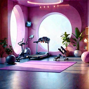 Lifestyle Geometric Design: Wellness Scene With Fitness Equipment With Image, There