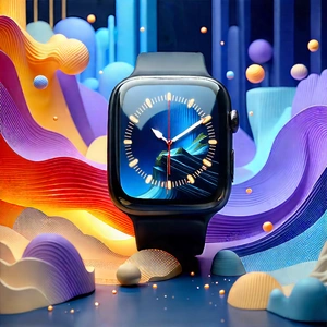 Smart Watch With Streaming Content With Black Apple