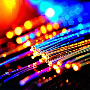 Close-up Of Fiber Optic Cables With Close-up Blue
