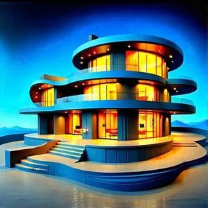 Futuristic Smart Home With Large, Modern