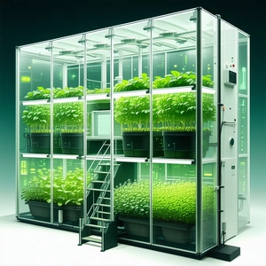 A Large, Multi-layered Greenhouse Filled With Various Plants