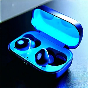 Wireless Earbuds With Glowing Screen With Blue Case