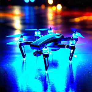 Drone With Glowing Screen With Blue Drone