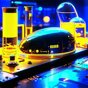 Futuristic Research Laboratory With Image, There