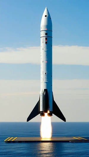 A Rocket Is Seen In The Sky, With Its Tail End Visible