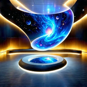 Futuristic Innovation Hub With Large, Curved,