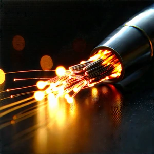 Close-up Of Fiber Optic Cables With Close-up Wire,