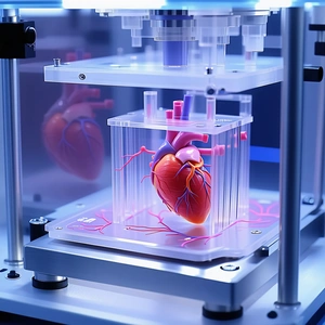 A Heart Is Displayed In A Clear Plastic Container, Which Is Placed On A Machine
