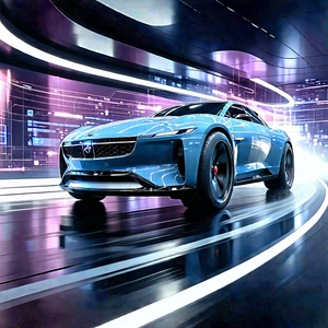 Automotive Technology In Research Center With Blue Sports