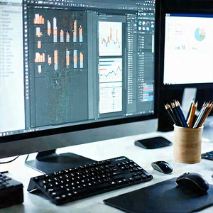 Business Advertising Photography: Workplace with digital devices on desk
