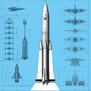 space shuttle shown blue drawing