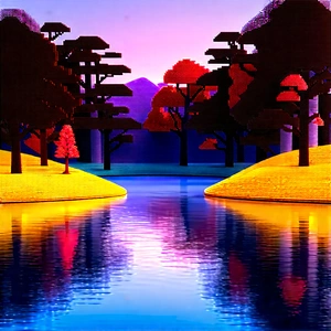 Nature Cinema 4d: Tranquil Pond Surrounded By Autumn Trees With Image, There