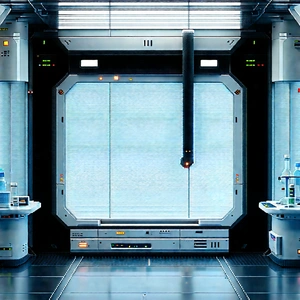 (futuristic:1.27) Research Laboratory With Image, There