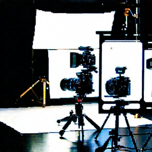 Entertainment Technology In (design:1.48) Studio With Image, There