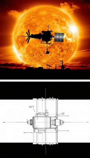 A Large Spacecraft With A Helicopter Attached To Its Side