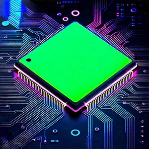 Microchip with neon accents