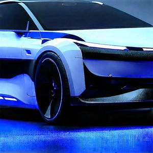 Innovative Electric Vehicle (design:1.47) With Futuristic Blue