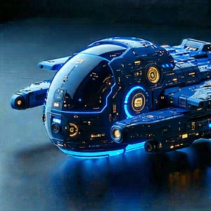 Innovative Communication Tool Design With Blue Spaceship